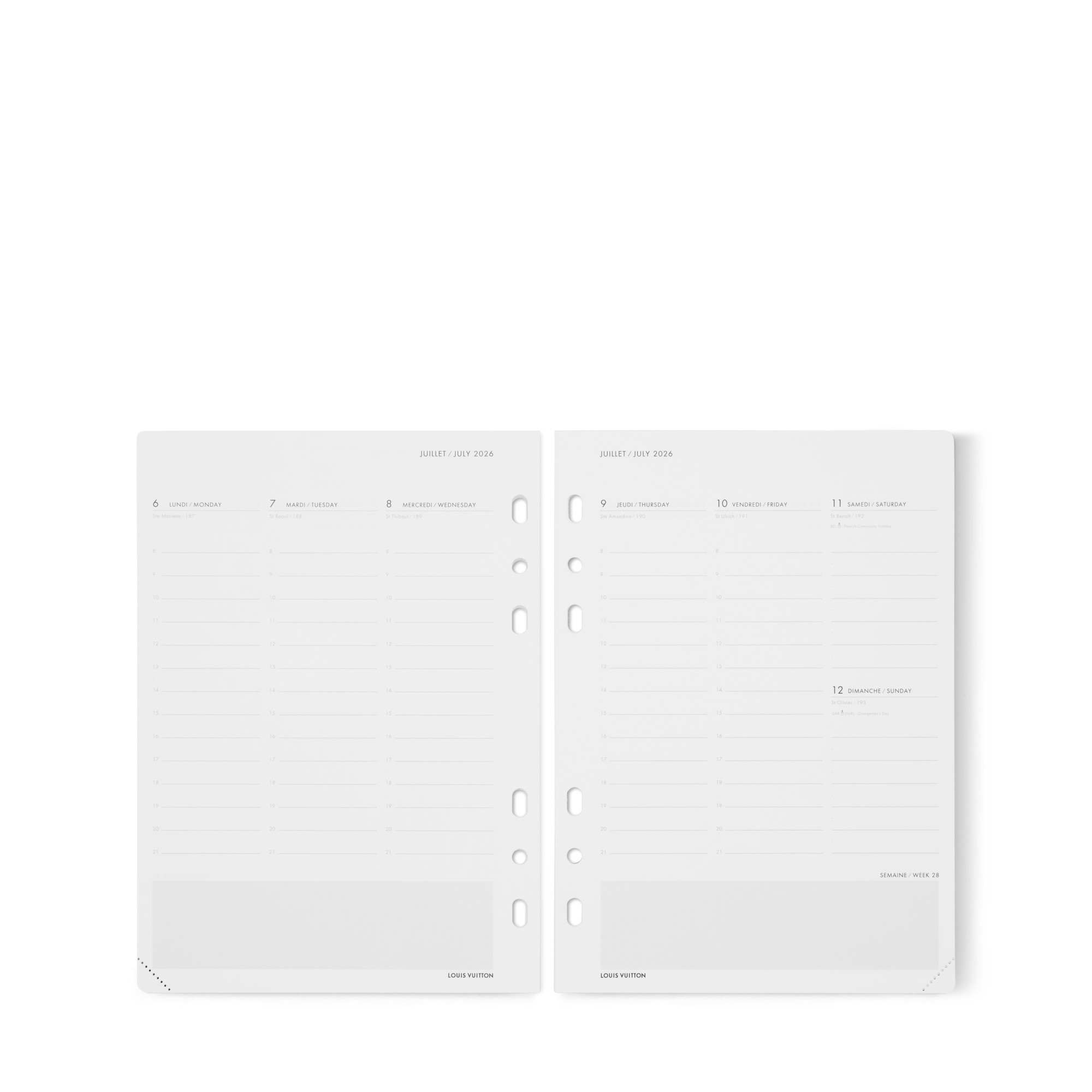 Louis Vuitton Agenda PM 2026 ダイアリーリフィル 2026 fits Louis Vuitton LV PM Agenda: Tabbed Insert Calendar